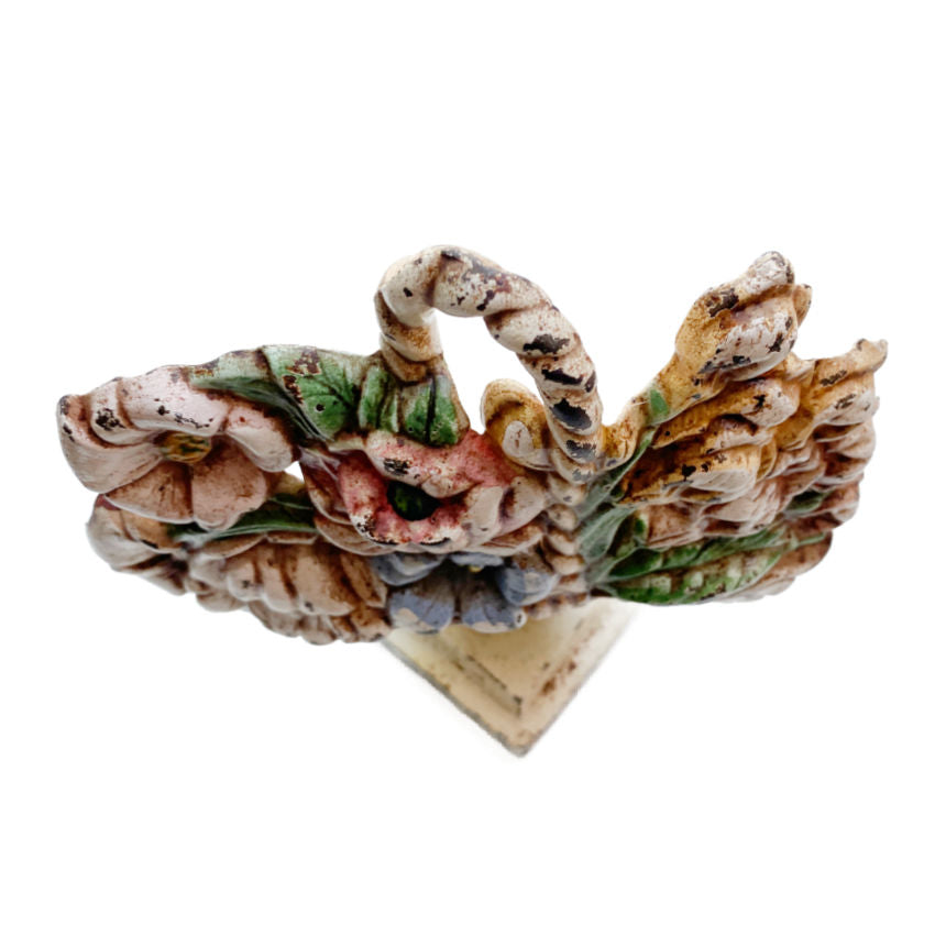 Antique Hubley Floral Basket Doorstop