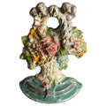 Antique Hubley cast iron flower basket doorstop original paint