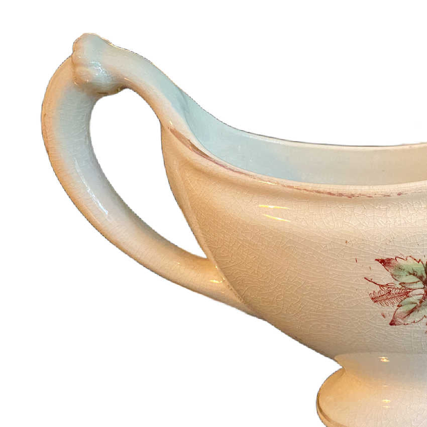 Antique Ironstone Moss Rose Design Sauceboat