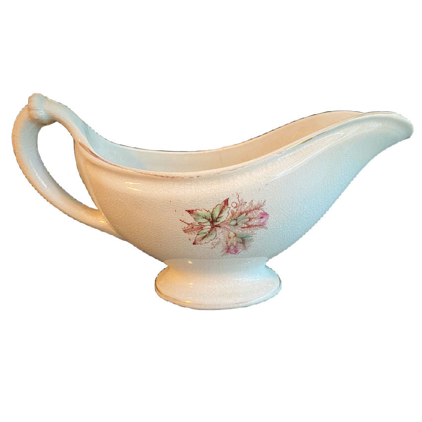 Antique Ironstone Moss Rose Design Sauceboat