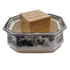 Antique Ironstone Soap Dish with Mulberry Black Design