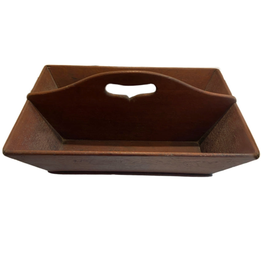 1800's antique French Country Work Box with Heart Handle and Dovetail Joinery