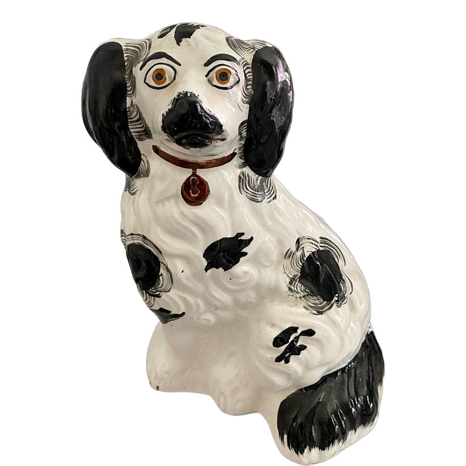 Antique English Staffordshire style spaniel dog figure