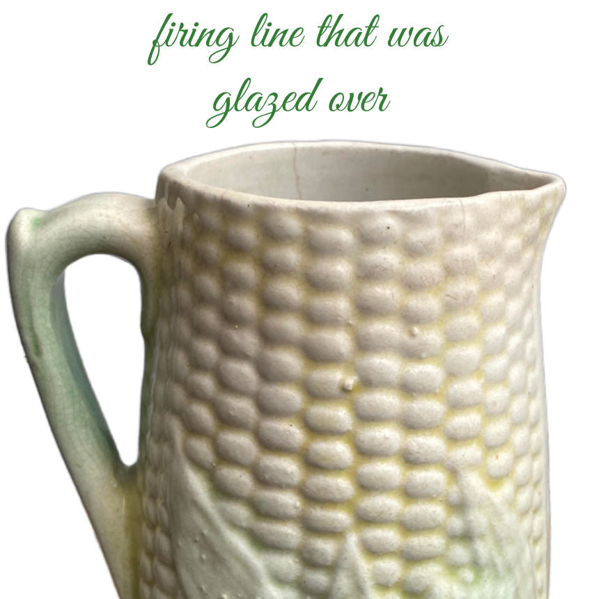 Antique Majolica Corn Cream Pitcher