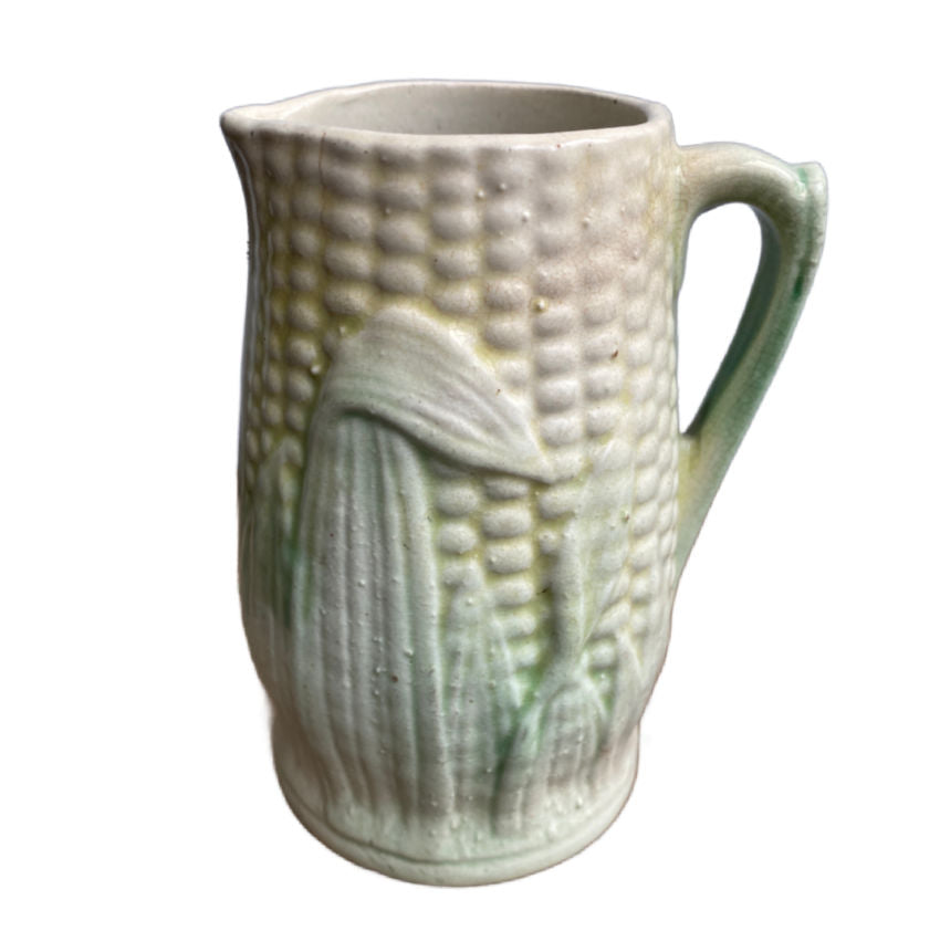 Antique Majolica Corn Cream Pitcher