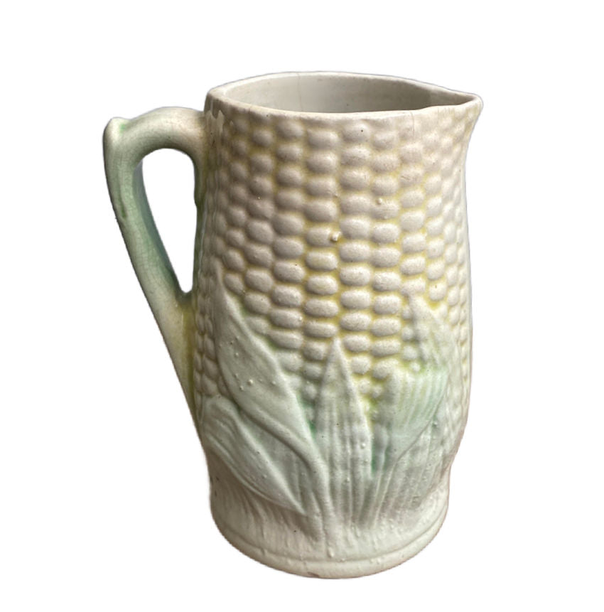 Antique Majolica Corn Cream Pitcher