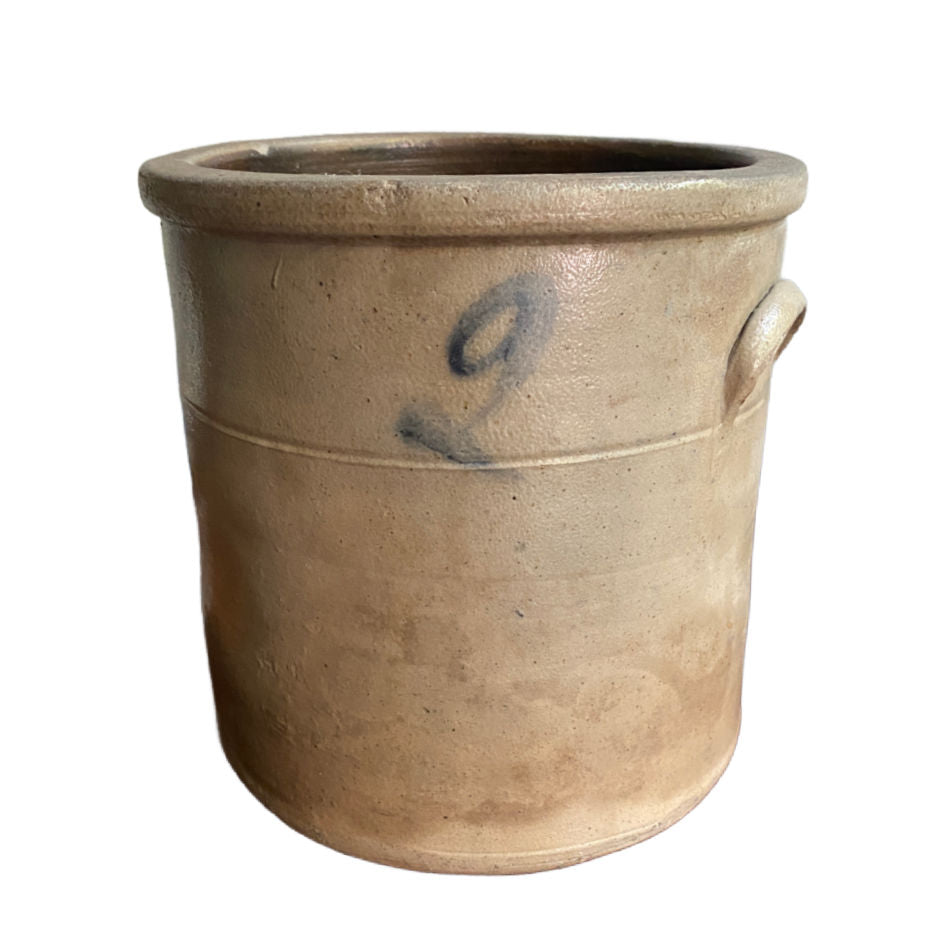 Antique French Country stoneware storage crock No. 2