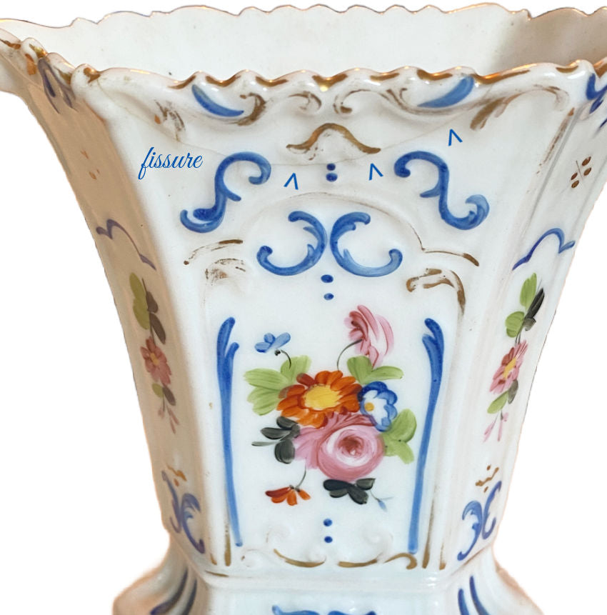 Antique French Vieux Paris Porcelain Vase