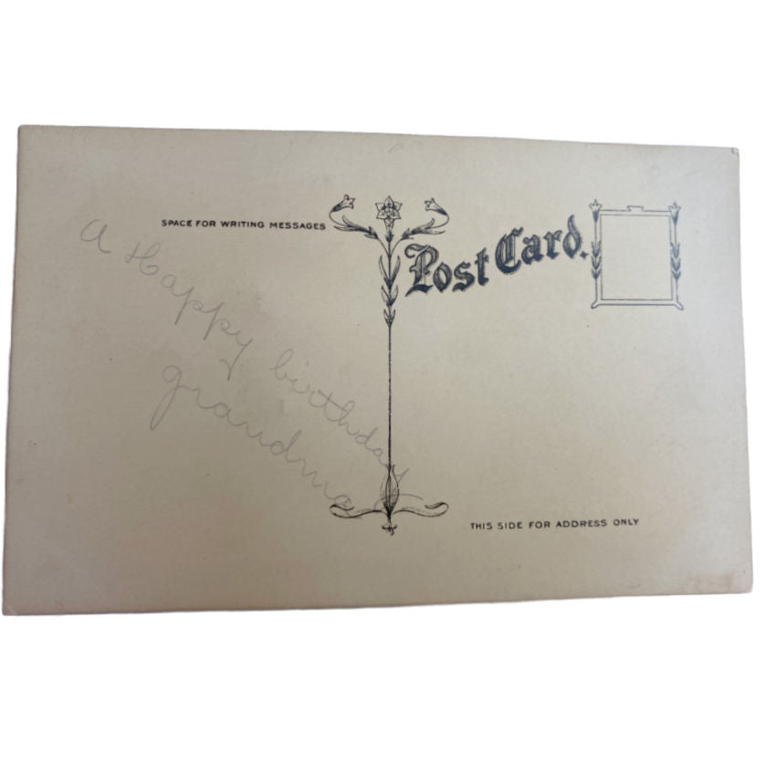 Antique Postcard with Pink Bird To My Dear Friend