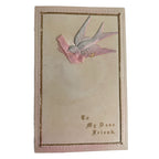 Antique Postcard with Pink Bird To My Dear Friend