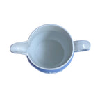 Staffordshire pearlware, Chetham and Woolley, English pearlware jug, Regency pottery, neoclassical pitcher, jasperware relief, antique English ceramics, 19th century pottery, blue pearlware jug, classical relief pottery