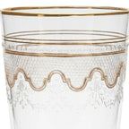 Close view antique Saint-Louis glass tumbler clear crystal detail