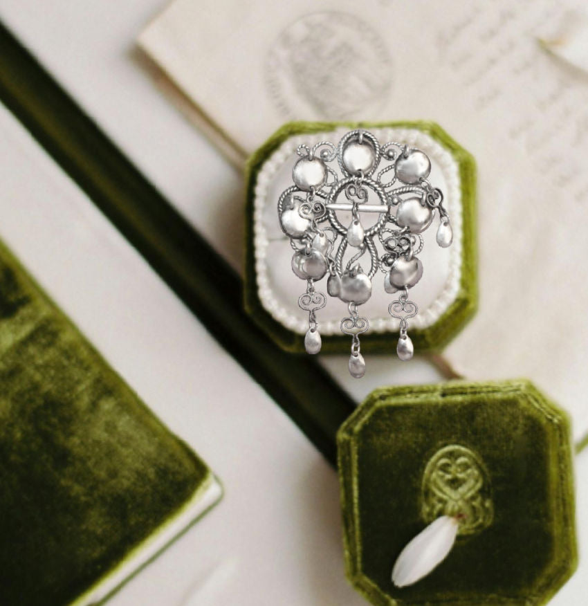 Antique Silver Solje Wedding Brooch Nils Martin Elvik