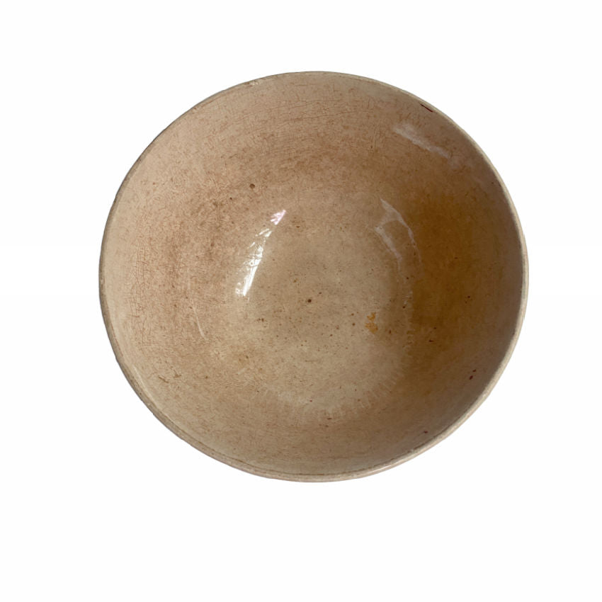 Antique Staffordshire Hand Painted &amp; Stick Spatter Sponge Decorated Bowl Garlands