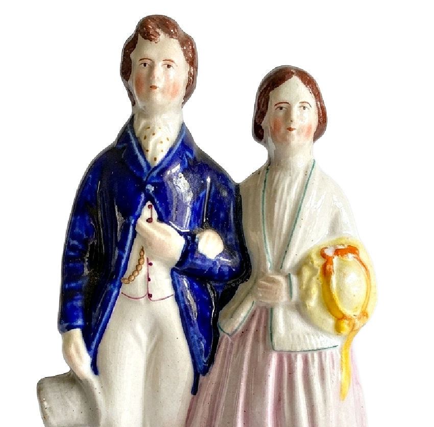 Staffordshire antique porcelain couple Prins and Princess Wedding commemorative