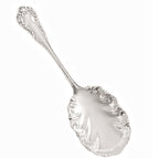 Antique Sterling Silver Berry Spoon with Ornate Rococo Scroll Design