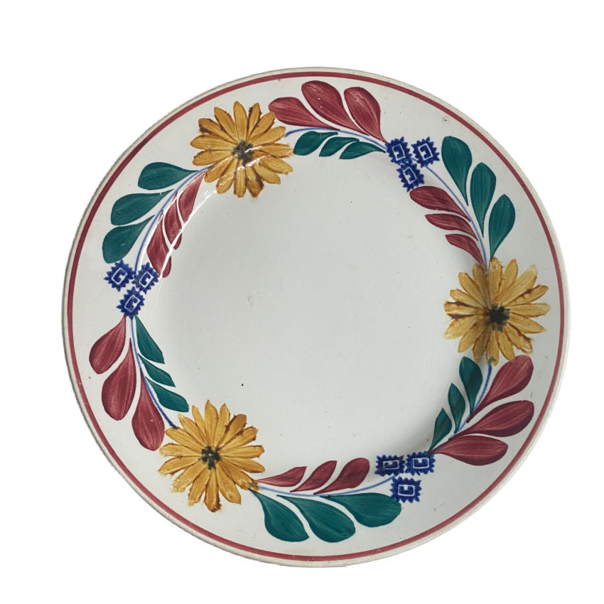 French country decor, antique spongeware plates