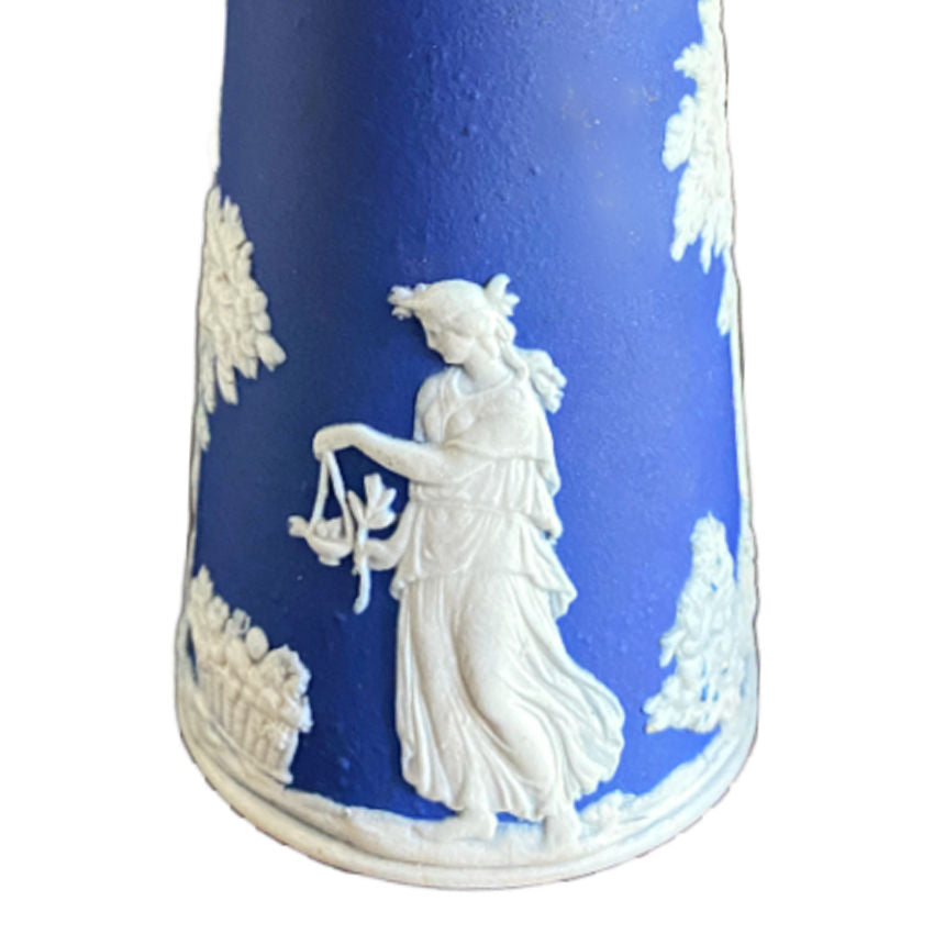 Close-up of Neoclassical relief on antique jasperware sugar shaker