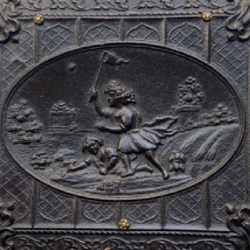 Antique Union case featuring girls catching butterflies, a floral basket, and two delicate portraits inside. Rare and romantic 19th-century collectible.