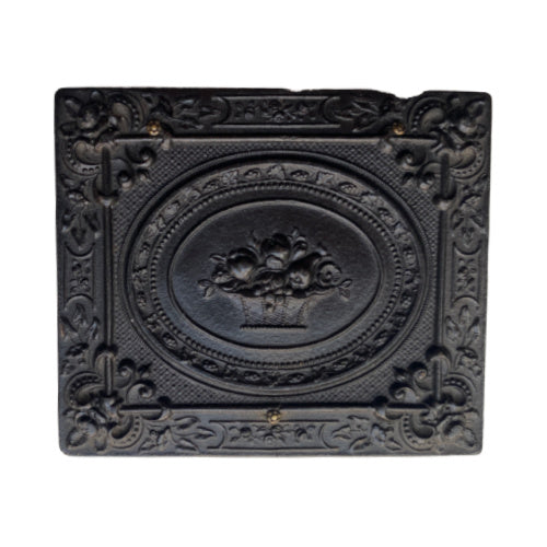 Antique Union case featuring girls catching butterflies, a floral basket, and two delicate portraits inside. Rare and romantic 19th-century collectible.