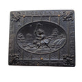 Antique Union case featuring girls catching butterflies, a floral basket, and two delicate portraits inside. Rare and romantic 19th-century collectible.