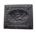 Antique Union case featuring girls catching butterflies, a floral basket, and two delicate portraits inside. Rare and romantic 19th-century collectible.