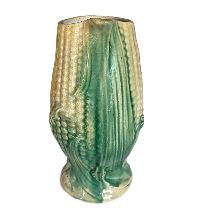 Antique Victorian Majolica Corn Pitcher