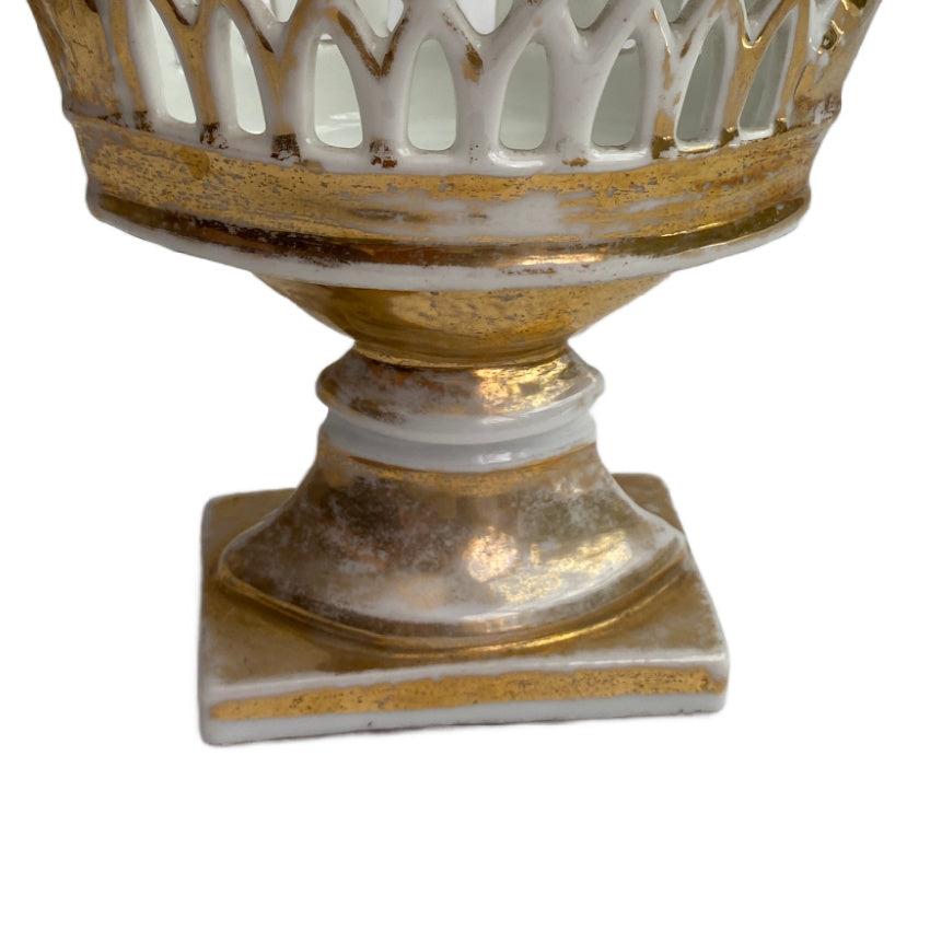 Antique French porcelain pedestal compote