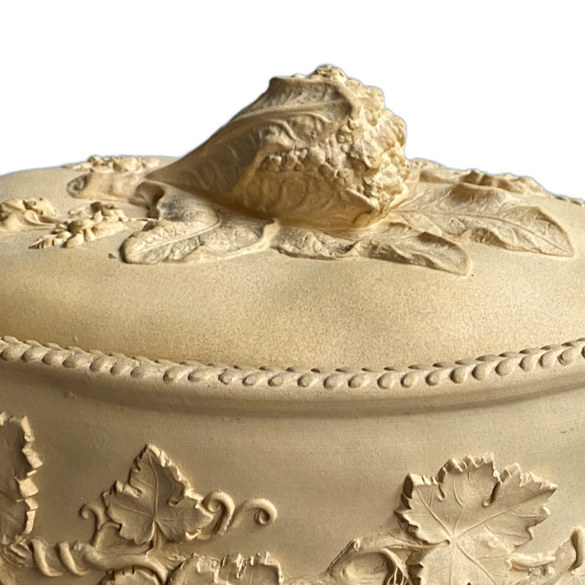 Antique 1881 Wedgwood Caneware Vegetable Tureen Cauliflower Finial