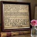 Antique 19th Century Alphabet Sampler – Handstitched ABC Embroidery