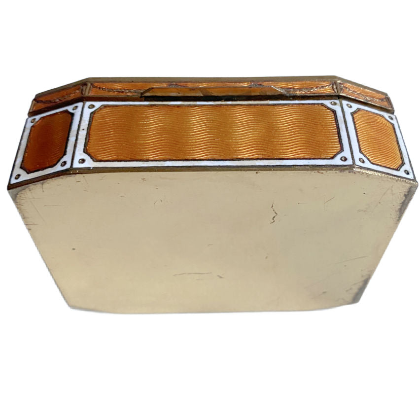 Bottom of antique late 19th-century guilloché enamel box