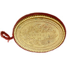 Close detail of Palais Royale gilt pin keeper inside Victorian sewing box