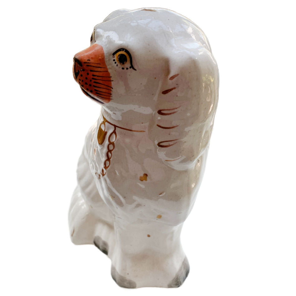 Antique English Staffordshire spaniel figurine for a collected country house interior