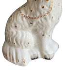 19th century Staffordshire earthenware spaniel mantel dog with gold accents with chain