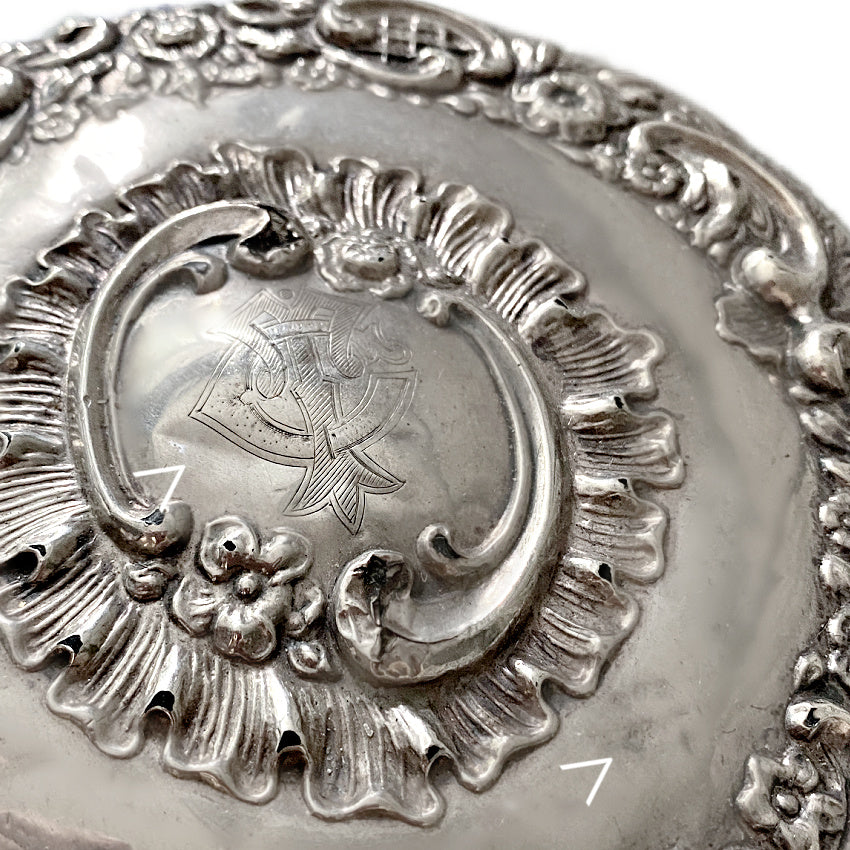 Antique Art Nouveau Sterling Silver Hand Mirror