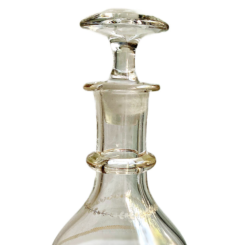 Hand blown European friendship glass decanter original stopper clear crystal form