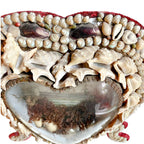 Victorian heart-form shellwork maritime souvenir top view