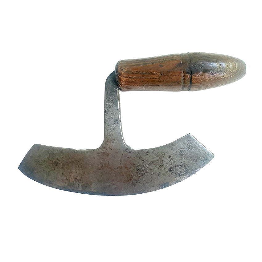 19th Century French Country Hand Forged Crescent Shaped Blade Chopper