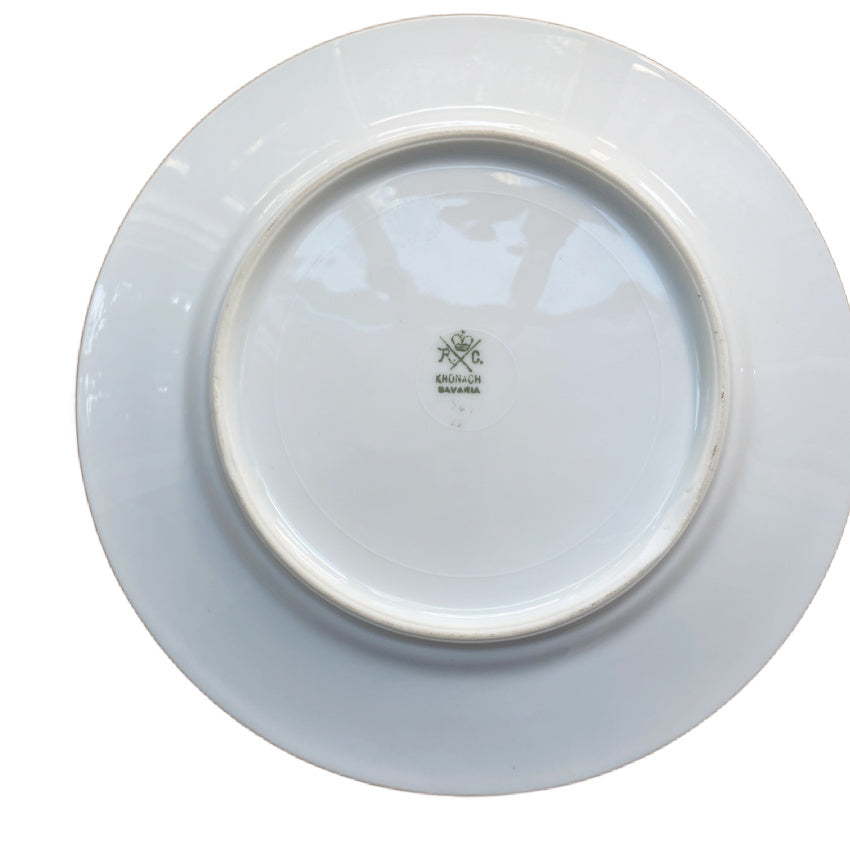 Antique Dresden Style Hand Painted Floral Dessert Plates Set of 4