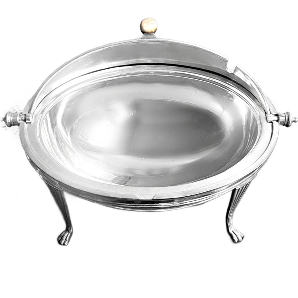 Edwardian oval silver plated serving dish