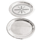 antique Edwardian table serving piece two liners detail