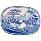 antique english blue and white ironstone meat drainer circa 1830