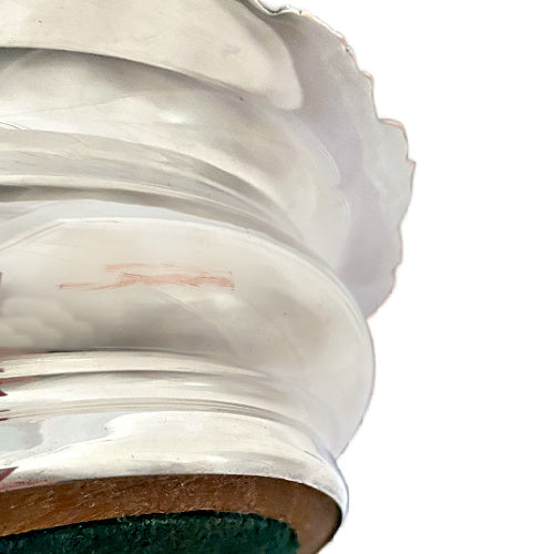 Antique English Silver Plated Champagne Magnum Bottle Coaster Grape Garland