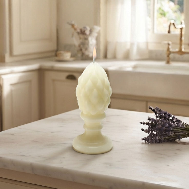 Finial Beeswax Candle French Cream