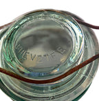 Antique French Aqua Green Glass Canning Jar L'Ideale
