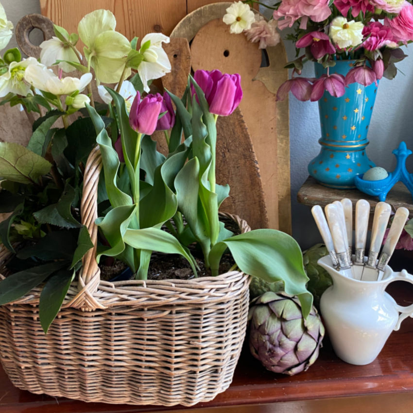 Antique French Market Basket