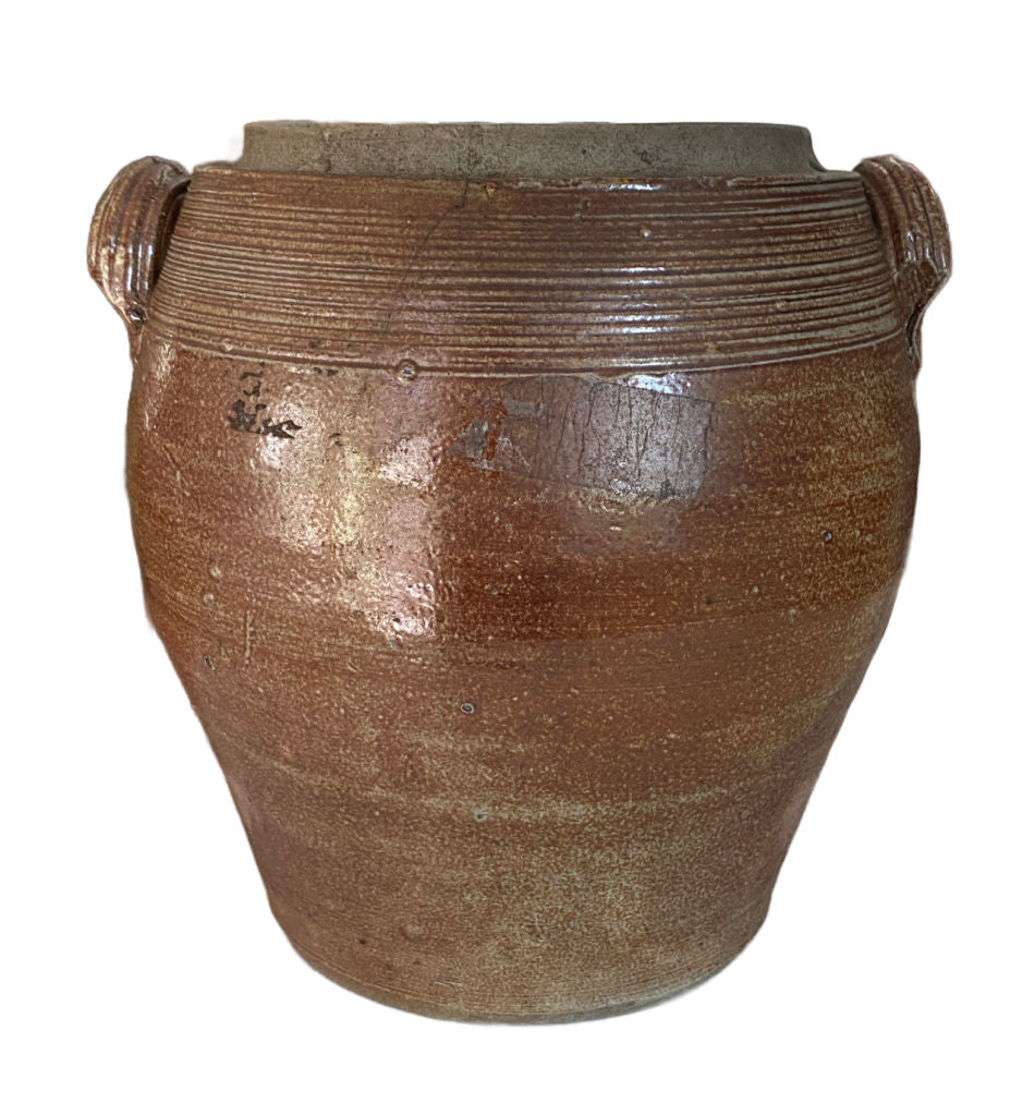 Antique 19th century French confit pot with handles