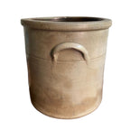 Antique French Country stoneware crock with aged glaze and patina