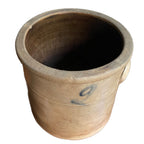 19th century stoneware storage crock with hand-tooled rim
