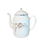 Antique French Enameled Floral Large Teapot